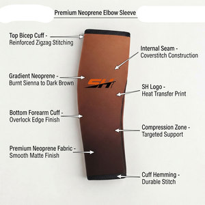 Manchons de protection pour coudes unisexes à effet dégradé, confortables, ajustables, en néoprène à texture lisse - Product Image 5