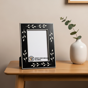 Black Bone Inlay Photo <b>Frame</b> Handmade Floral <b>Design</b> Decorative Picture <b>Frame</b> - Product Image 1