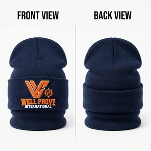 Premium Quality 260 GSM Cotton Yarn Knit Breathable & <b>Waterproof</b> Stacked <b>Beanie</b> Black Slouchy Cap Custom Logo Streetwear Unisex - Product Image 2