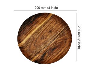 Assiette de service en bois vintage bohème rustique biodégradable écologique de 10 pouces, faite à la main, compatible micro-ondes, vente en gros - Product Image 3