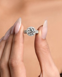 แหวนหมั้นเพชรทรงกลม 3.5 กะรัต E_VVS2 เพชรเพาะเลี้ยงในห้องปฏิบัติการ ทองคำขาว 14k รับรองโดย IGI - Product Image 6