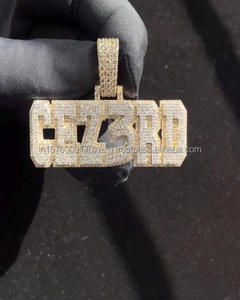 Luxury " CEZ3RD " Pendant Necklace Custom Hip Hop Jewelry <b>Iced</b> <b>Out</b> Letter Charm With <b>Chain</b> - Product Image 1