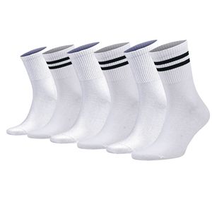 Calzini da tennis da uomo in cotone a righe extra sottili, confezione da 6 paia, taglia scarpe da 5 a 10 - Product Image 1