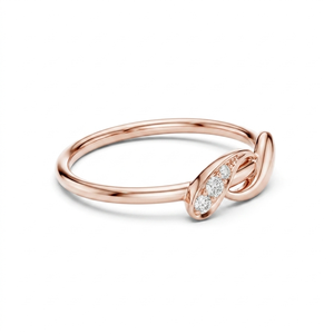Bague Infini en Or Rose 14K Massif avec Diamant de Laboratoire, Style Romantique pour Femme, Idéale pour Fiançailles, Anniversaire, Fête, Coupe Brillante E - Product Image 4