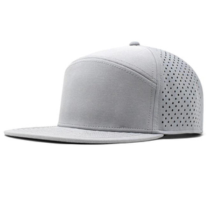 Unisex 6-Panel Snapback <b>Cap</b> Solid Color Mesh Breathable Adjustable Flat Brim Baseball Hat for Adults Casual Spring Summer Wear - Product Image 1