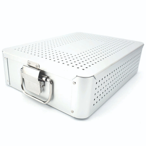 ถาดใส่เครื่องมือฆ่าเชื้อสแตนเลสพร้อมฝาปิด กล่องผ่าตัดแบบมีรูพรุน กล่องออโตเคลฟ CE OEM - Product Image 2