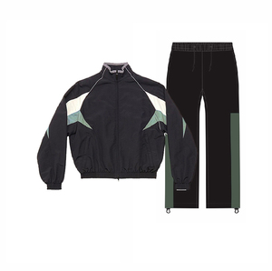 Conjunto deportivo cortavientos de nailon personalizado con cremallera resistente al agua y logotipo bordado para deportes al aire libre - Product Image 3