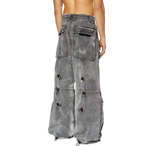 Pantalones Vaqueros Anchos de Alta Calidad con Bordado a Rayas, Pantalones Deportivos de Hip Hop Unisex, Pantalones de Mezclilla Casuales de Pierna Ancha, Ropa Urbana - Product Image 4