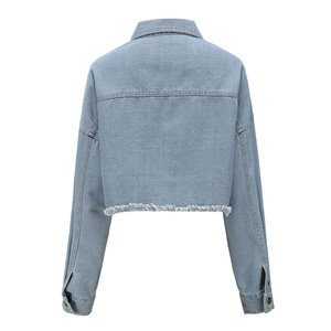 Idées de tenues pour femmes avec veste en jean premium 2026, style streetwear, tendance Y2K, coupe oversize, chic, écologique, respirant, lavage vintage - Product Image 3
