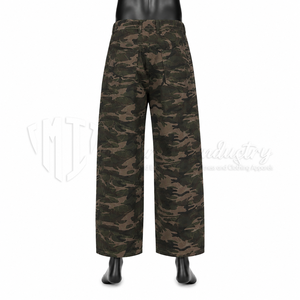 Jean en denim camouflage taille haute à jambe large pour homme, déchiré, coupe ample, style streetwear, mode automne, en coton, effet usé - Product Image 2