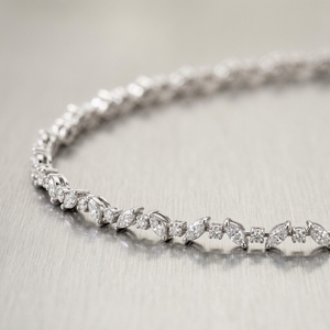 Colliers tennis en or blanc 10k 14k 18k avec diamants de laboratoire et pierres multiformes pour femmes, produit en gros - Product Image 1