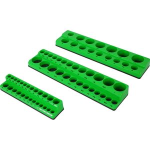 กล่องเครื่องมือสีดำแบบแม่เหล็ก 3 ชิ้น พร้อมที่เก็บซ็อกเก็ตแม่เหล็ก SAE - Product Image 2