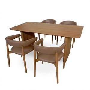 Innovative Minimalist <b>Space</b> <b>Saving</b> Round Wooden <b>Dining</b> <b>Table</b> Set with Retractable Chairs <b>for</b> Small Apartments - Product Image 1