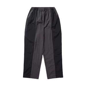 Pantalon Homme Noir à Panneaux, Taille Élastique, Léger en Polyester, Coupe Droite, Tissu Respirant, Idéal pour l'Été Décontracté - Product Image 1