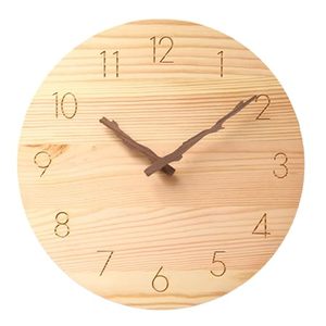 Modern Art Deco Bamboo <b>Mechanical</b> Wall <b>Clock</b> with Still Life Pattern 25mm Thick Plate Silent Needle Display for Living Room - Product Image 1