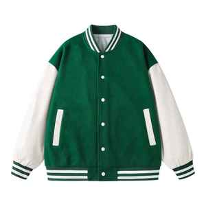 High Quality Baseball Jacket Stitching Chenille Patch Embroidery Stand Collar Letterman Varsity Jacket for <b>Men</b> - Product Image 3