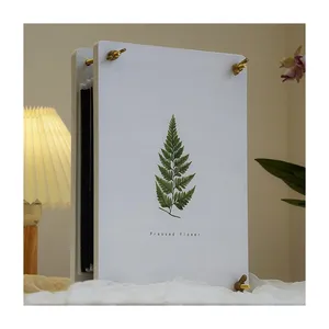 Juego de flores de prensa herbario caseras Diy, decoración de espécimen de madera tallado, grabado de arte popular, regalos de nuevo diseño, gran oferta