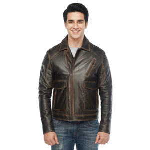Best Selling Durable Genuine Leather <b>Jacket</b> for Adults OEM Services Low Price <b>Men</b> Leather <b>Jacket</b> for Casual Wear <b>jacket</b> for <b>men</b> - Product Image 1