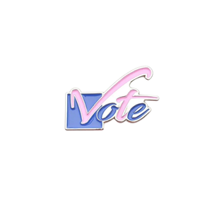 Pink and Blue Vote Lapel <b>Pin</b> Gold Tone Enamel <b>Badge</b> for Suit Hat Backpack Shirt Campaign Event Fashion Accessory Gift - Product Image 4