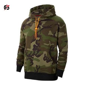 Sudadera con capucha de camuflaje para hombre, ropa informal de uso diario, forro polar de 100% algodón, servicio OEM de 300 GSM, diseño de logotipo personalizado, Popular - Product Image 1