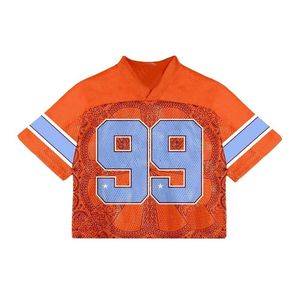 Camiseta de Rugby de Malla con Botones de Color Sólido, Ropa Deportiva para Equipos, Transpirable, de Secado Rápido, con Letras Impresas por Transferencia Térmica en la Parte Delantera - Product Image 1