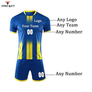 Ensemble de maillots de football personnalisés unisexes de haute qualité avec manches courtes en coton à séchage rapide - Product Image 2