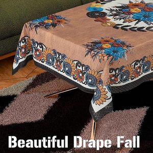 Cubierta Premium para Mesa de Centro, Tela Suave con Diseño de Ramo Floral, Tamaño Rectangular de 40x60 Pulgadas, Estilo Bohemio - Product Image 4