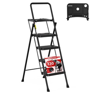 HBTower 2-<b>Step</b> Steel Ladder 500lbs Capacity <b>Folding</b> <b>Step</b> <b>Stool</b> Wholesale - Product Image 2