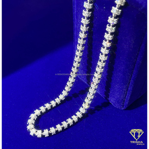 Chaîne tennis en argent sterling 925 de qualité supérieure avec diamants moissanite, bijoux de luxe pour hommes et femmes, collection style hip hop - Product Image 3