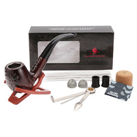 Pipe à tabac en bois rouge de haute qualité, gravée à la main, motif classique traditionnel, vente en gros