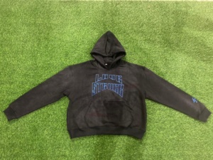 Sweat à capuche unisexe brodé lavé à l'acide 100% coton lourd hiver French Terry vente en gros raisonnable sweats à capuche pour hommes - Product Image 2