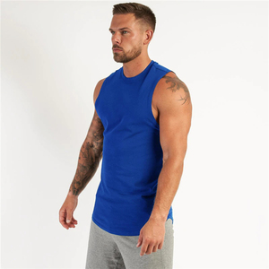 Débardeur sans manches pour homme, bleu royal, col rond, couleur unie, tricoté, coupe décontractée - Product Image 4