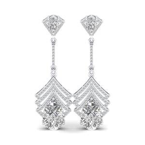 Pendientes REYES de Diseño Clásico con Corte de Pera, Moissanita de 10.75 Quilates, Cierre de Rosca, para Mujer, Oro Sólido de 14K, Joyería de Lujo - Product Image 2