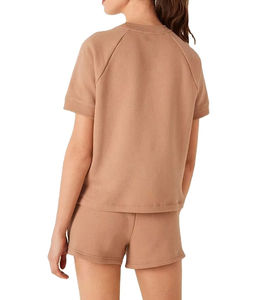 Conjunto de Sudadera Corta y Pantalones Deportivos de Verano para Mujer, de Alta Calidad, con Logotipo Personalizado, 100% Algodón - Product Image 6