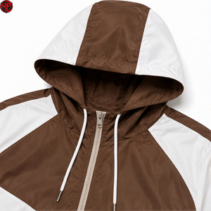 Ensemble de survêtement à capuche bicolore, veste coupe-vent légère et short, ensemble décontracté avec cordon de serrage, vêtements de sport pour hommes - Product Image 4