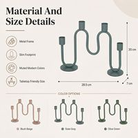 Candélabre scandinave en métal à 4 bras, design moderne ondulé, pour table à manger, décoration intérieure, vente au détail