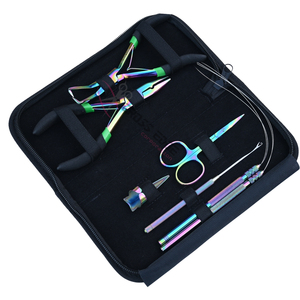 Hair <b>Extension</b> Tools Kit Hair Divider Ring Micro Link Remover <b>Bead</b> Threading Wand Set Precision Thread Cutting Shear Scissor - Product Image 1