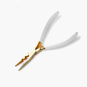 Pinzas Profesionales para Extensiones de Cabello, Herramienta de Acero Inoxidable Dorado para Anillos Micro y Cuentas, para Extensiones de Cabello - Product Image 1