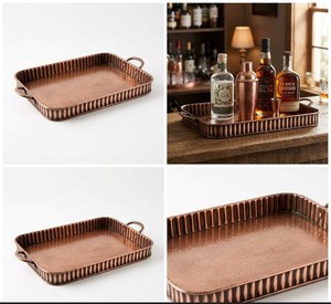 Nueva Bandeja de Servir de Cobre de Alta Calidad con Diseño Clásico, Bandeja de Metal de Cobre para Servir Alimentos, Apta para Uso Alimentario, Decorativa, para Mesa - Product Image 3