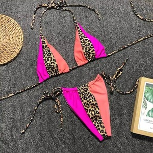 Women <b>String</b> <b>Bikini</b> Leopard Print Bottom Set Tropical Print Swimwear OEM Wholesale Factory Supplier - Product Image 6