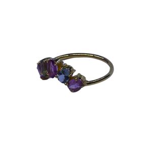 Wedding Wear 925 Sterling Silver Gold Plated Jewelry Multi Tourmaline Gemstone Women Wear Classic <b>Ring</b> - Product Image 2