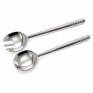 Ensemble de serveurs à salade en aluminium poli brillant |   Couverts durables pour hôtels et restaurants |   Acheteurs en gros de matériel de cuisine et de vaisselle pour la restauration - Product Image 2
