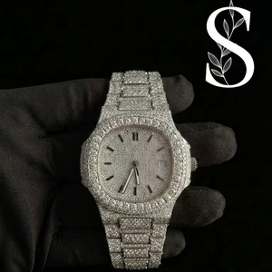 Montre mécanique de luxe pour homme, style Hip Hop, incrustée de diamants Moissanite, avec date, bijoux de poignet - Product Image 1
