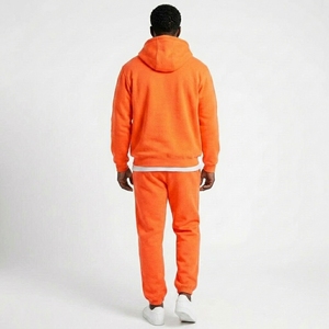 Men 2 Piece Tracksuit Set Quarter Zip <b>Hoodie</b> Jogger Pants Fleece Casual Loose Fit Custom OEM Wholesale Manufacturer - Product Image 2