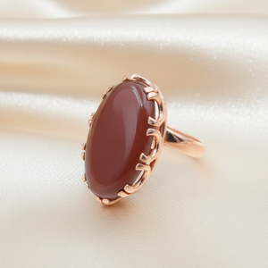 Unique Design Carnelian Gemstone <b>Ring</b> 925 Sterling Silver Rose Gold Yellow Gold Plated Oval Cabochon Handmade <b>Statement</b> Jewelry - Product Image 2
