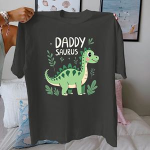 Camiseta de algodón puro para mujer Daddy Saurus, ajuste cómodo - Product Image 2