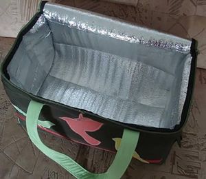 CENPLAS CT-NWF01 Orange Foldable Thermal Aluminum Foil Insulated Cooler <b>Bag</b> <b>30L</b> Patches Closure Waterproof Easy Carry Travel - Product Image 2