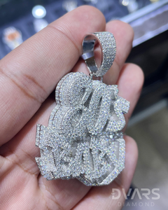 Pendentif personnalisé avec nom ou numéro, serti de moissanite taille brillant, style Hip Hop Rock Rapper, bijoux de mode - Product Image 4
