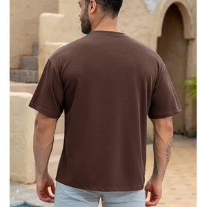 T-shirt homme style actuel, effet délavé, 100% coton, écologique, respirant, manches courtes - Product Image 3