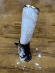 Corne à boire Viking polie avec support Meilleure qualité Fabricant indien Corne à bière Viking à boire - Product Image 3